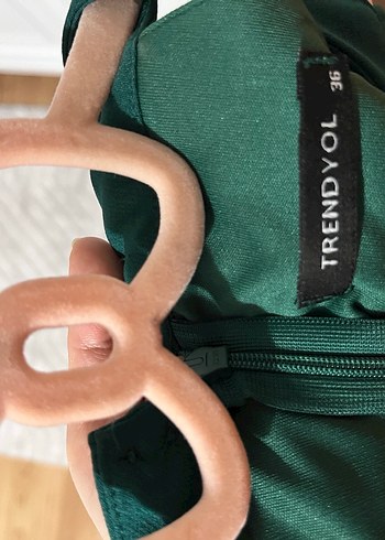 Kadın Yeşil Drapeli Uzun Abiye Elbise - Görsel 4