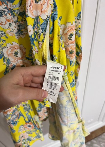 Sarı Çiçekli Uzun Bohem Elbise - Görsel 4