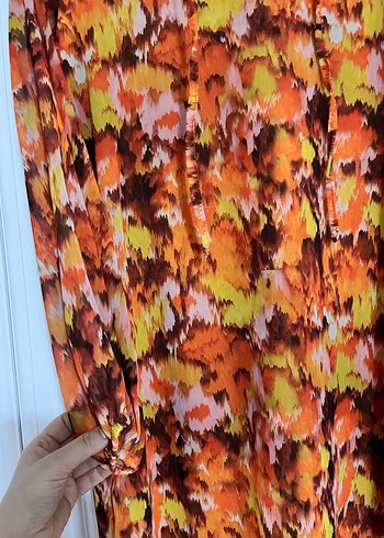 Çok Renkli Uzun Kollu Elbise - Görsel 2