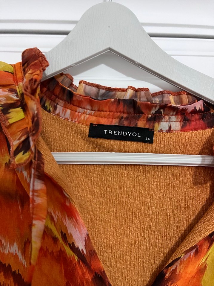 Çok Renkli Uzun Kollu Elbise - Görsel 4