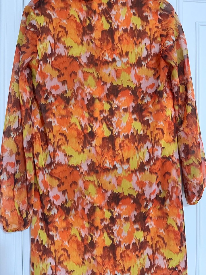 Çok Renkli Uzun Kollu Elbise - Görsel 3