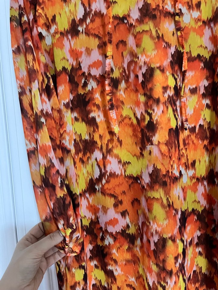 Çok Renkli Uzun Kollu Elbise - Görsel 2