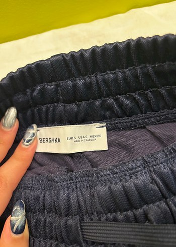 Bershka Lacivert Lastikli Rahat Pantolon