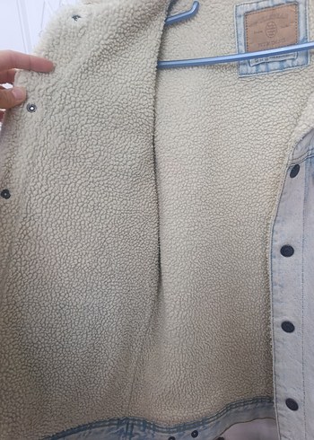 pull&bear kot ceket suni kürklü - Görsel 4