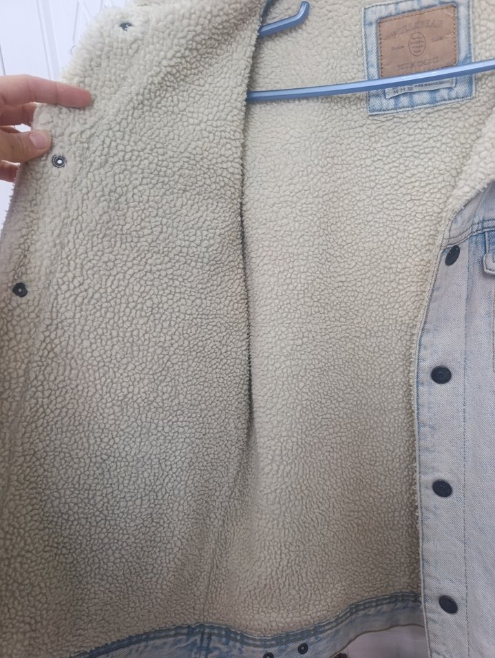 pull&bear kot ceket suni kürklü - Görsel 4