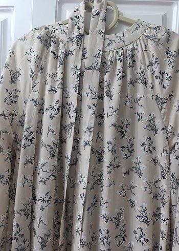 Nakışlı Bej Uzun Kol Bohem Elbise - Görsel 2