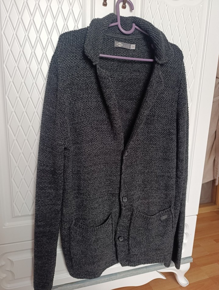 Lee Cooper Erkek Triko Hırka, Notched Lapel Yaka - Görsel 3