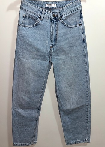 Pull and Bear Acik Mavi Yuksek Bel Denim Jean