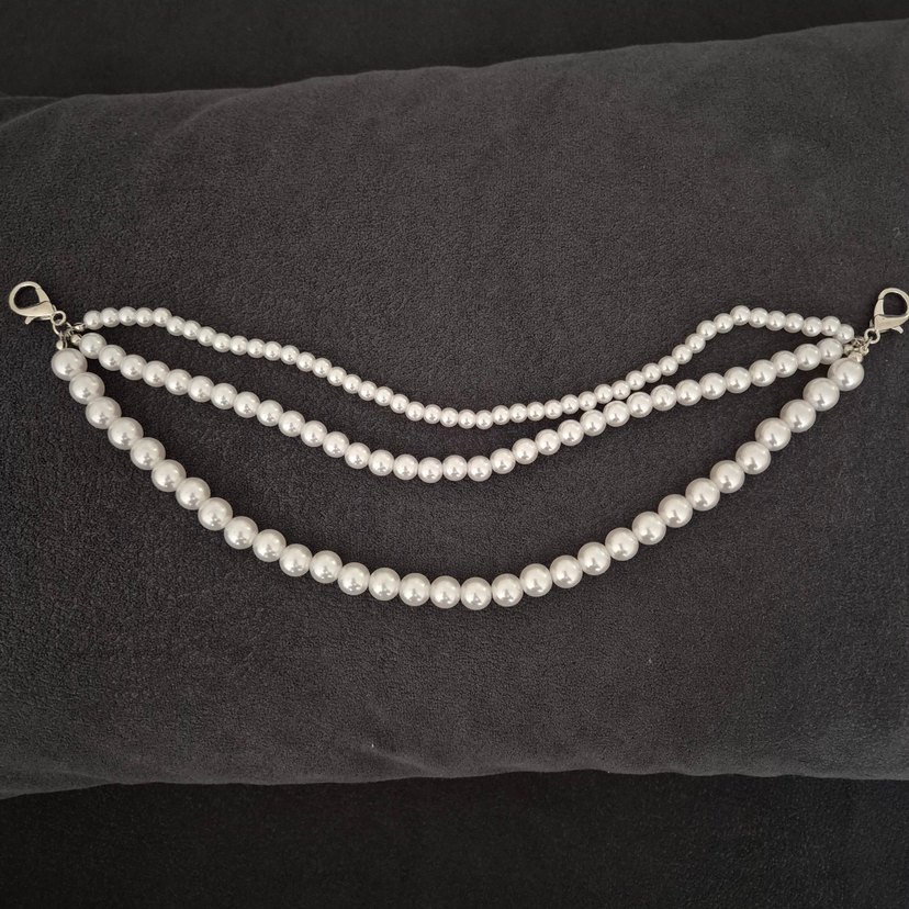 Zincir Detaylı Beyaz Düğün Aksesuarı - Görsel 4