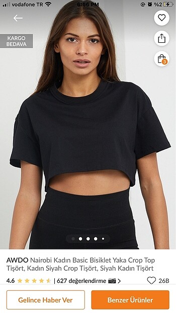 Siyah Crop Tshirt