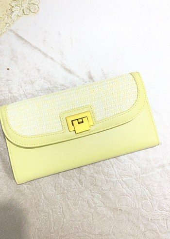ipekyol Pastel Sari Dokulu Uzun Cuzdan