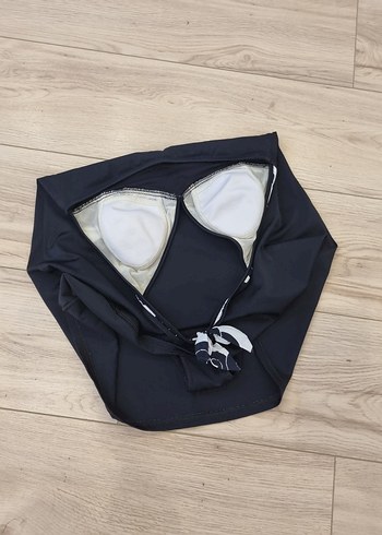 Drapeli Siyah Mini Kadın Mayo - Görsel 6