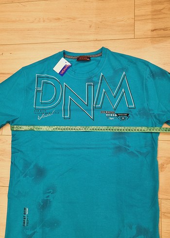 Mavi Baskılı Denim Erkek Tişört - Görsel 5