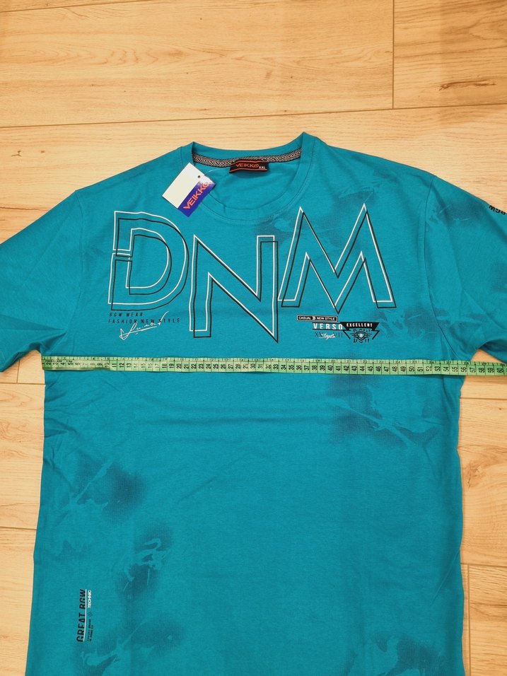 Mavi Baskılı Denim Erkek Tişört - Görsel 5