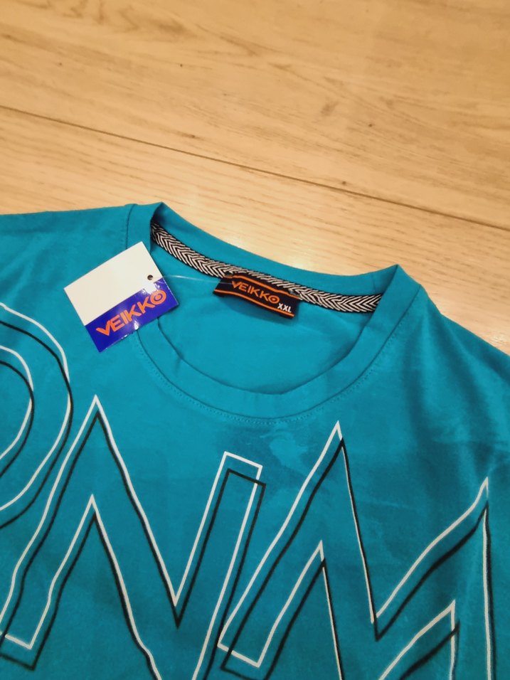 Mavi Baskılı Denim Erkek Tişört - Görsel 4