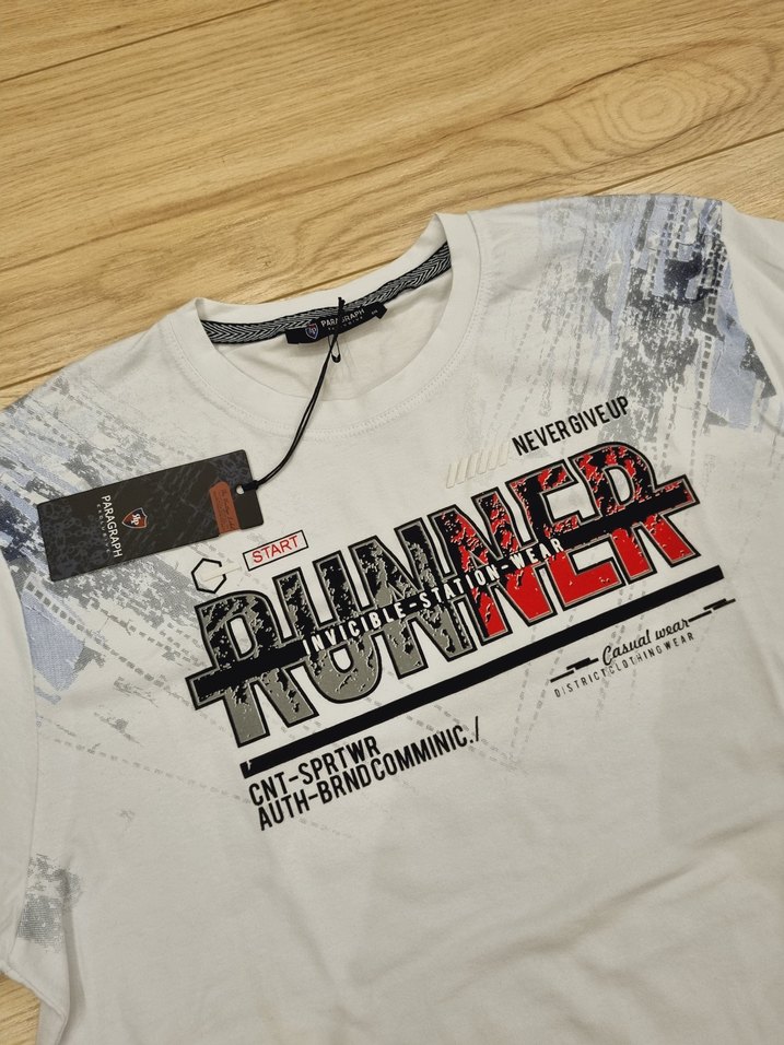 Beyaz Baskılı Erkek Tişört - Görsel 2