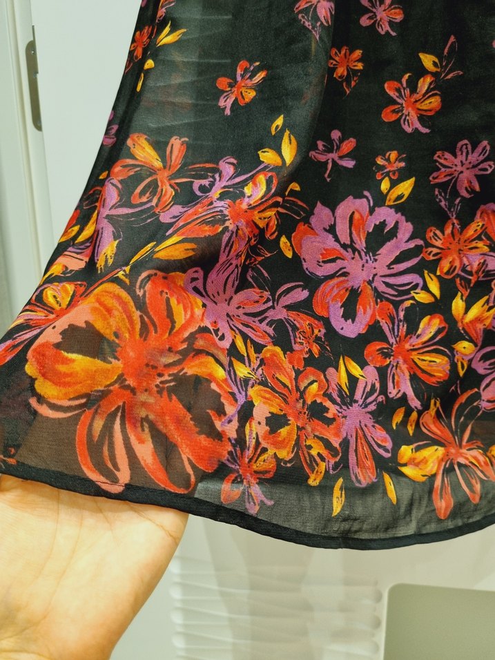 Çiçek Desenli Uzun Bohem Etek - Görsel 2