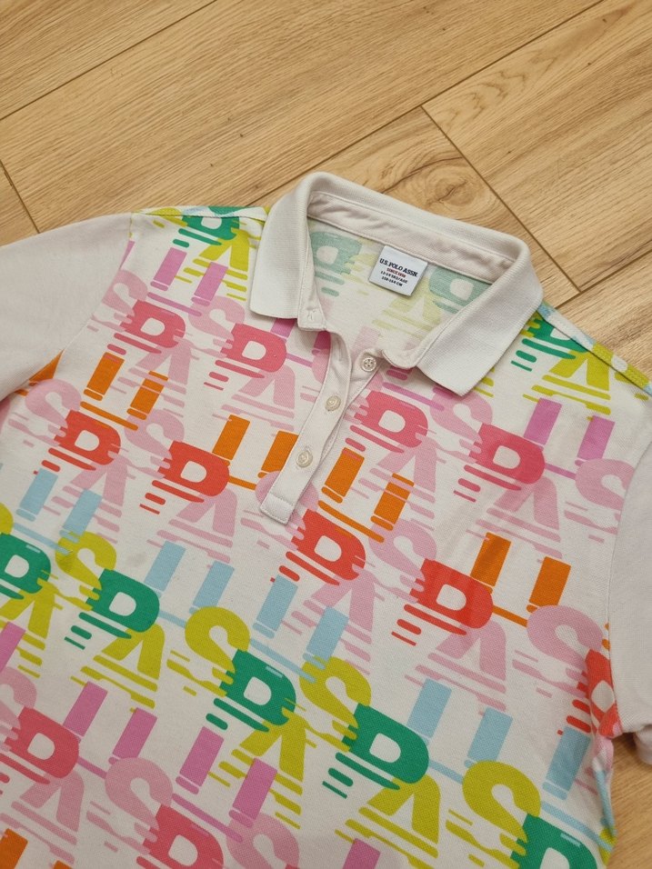 Renkli Baskılı Kısa Kollu Polo Tişört - Görsel 2