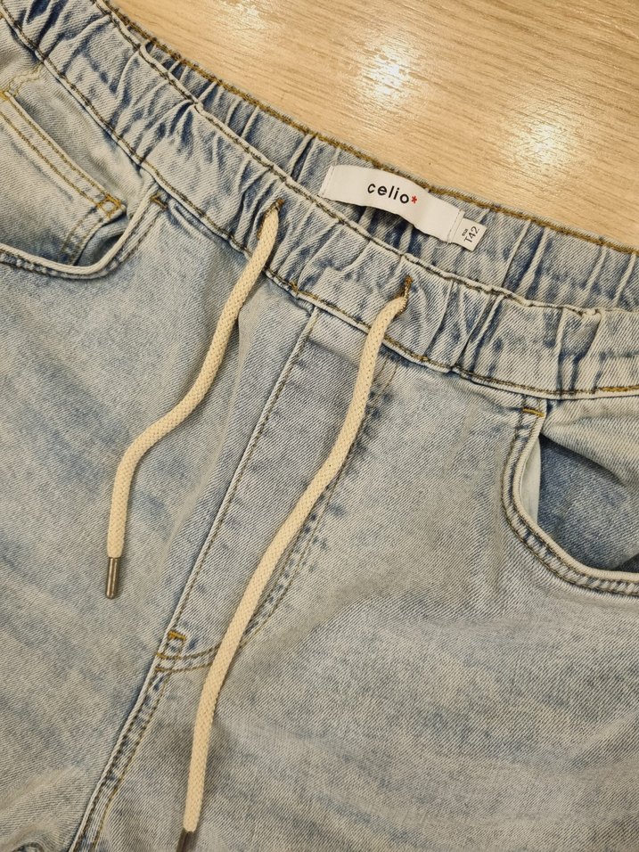 Bej Renk Kadın Denim Jogger Pantolon - Görsel 3