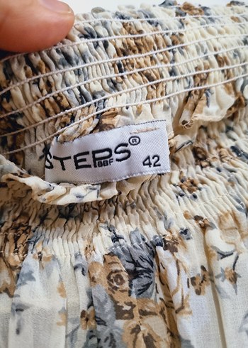 Zara Bej Bohem Uzun Kollu Bluz Fırfırlı