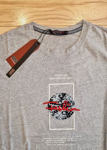 Erkek Gri Kısa Kollu Baskılı Tişört - Görsel 4