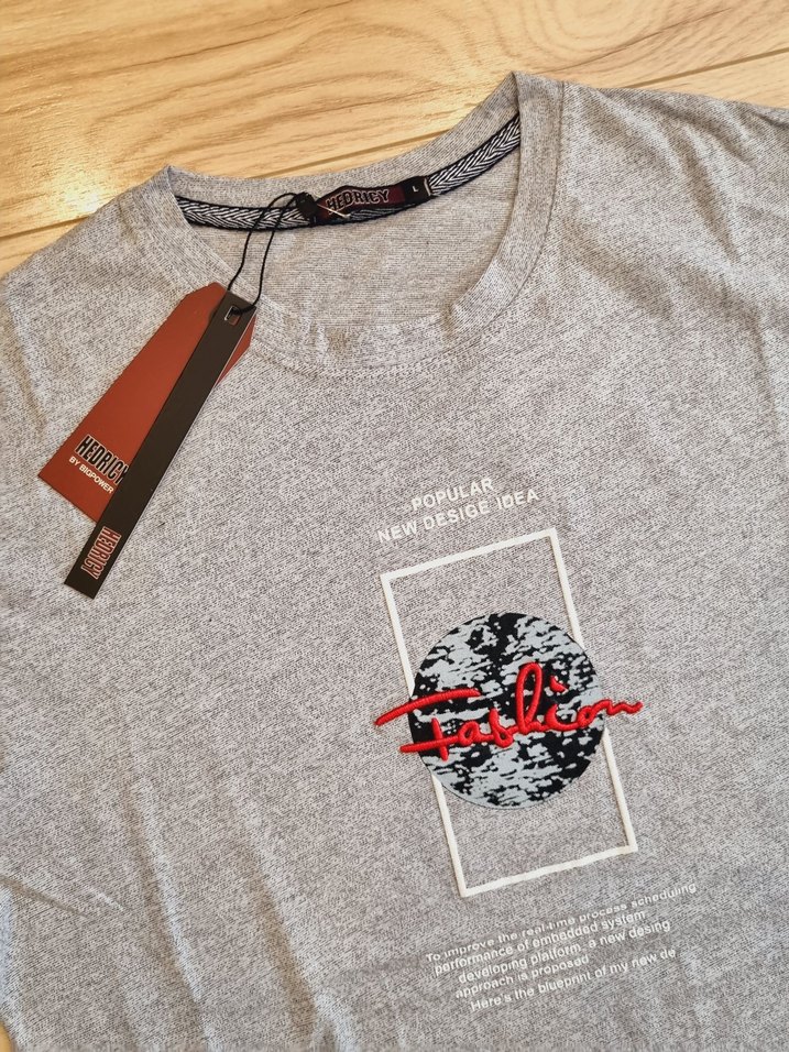 Erkek Gri Kısa Kollu Baskılı Tişört - Görsel 3