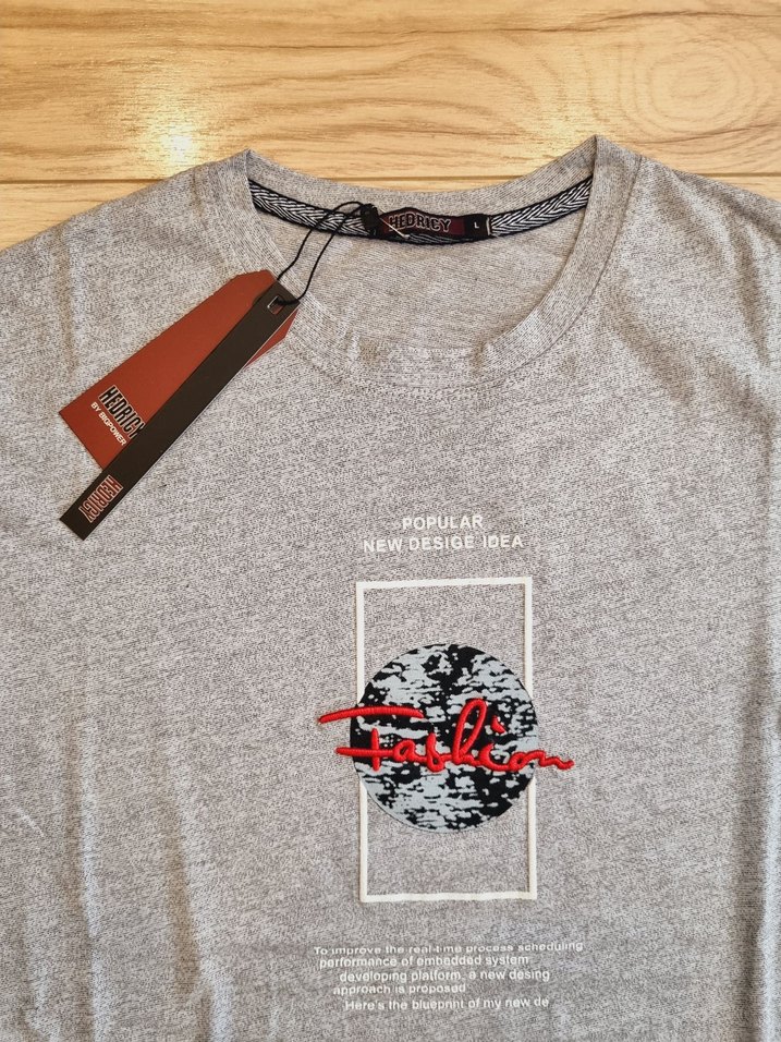 Erkek Gri Kısa Kollu Baskılı Tişört - Görsel 4