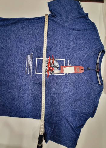 Lacivert Baskılı Erkek Kısa Kollu Tişört - Görsel 5