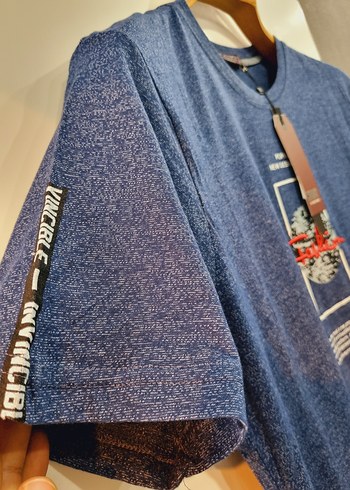 Lacivert Baskılı Erkek Kısa Kollu Tişört - Görsel 4