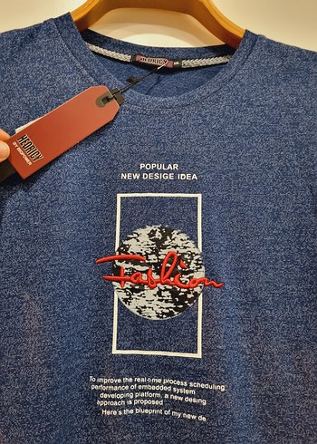 Lacivert Baskılı Erkek Kısa Kollu Tişört - Görsel 2