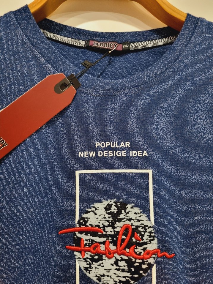 Lacivert Baskılı Erkek Kısa Kollu Tişört - Görsel 3