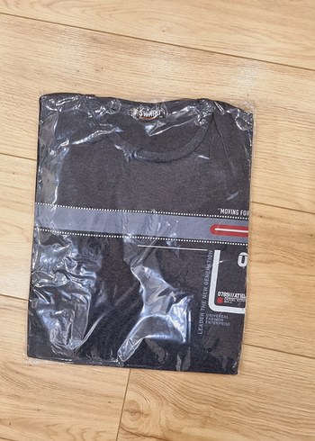 m Beden gri Renk Gri Kısa Kollu Denim Tişört