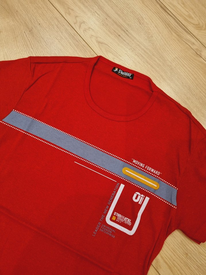 Kırmızı Baskılı  Kısa Kollu Tişört - Görsel 3