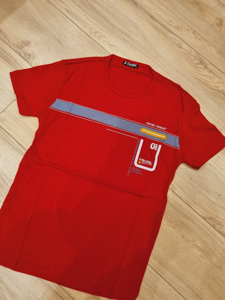 Kırmızı Baskılı  Kısa Kollu Tişört - Görsel 2