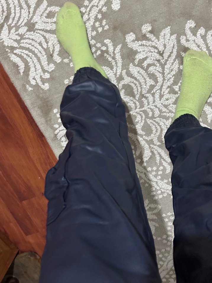 Parlak Mavi Deri Mini Şort - Görsel 4