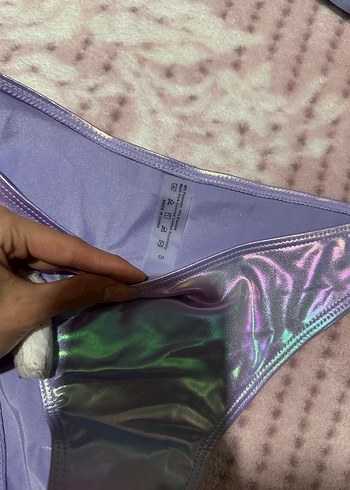 Parlak Mor Bağcıklı Midi Bikini Takımı - Görsel 8