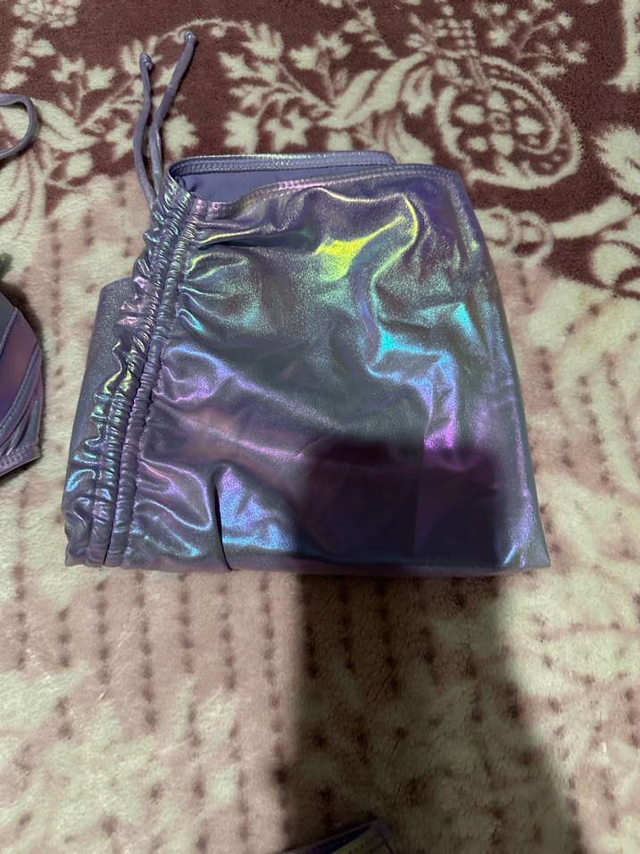 Parlak Mor Bağcıklı Midi Bikini Takımı - Görsel 5