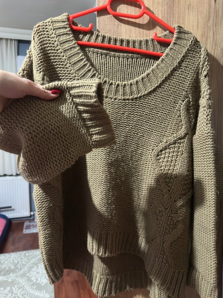 Kahverengi Örgü Kadın Kazak Mango - Görsel 3