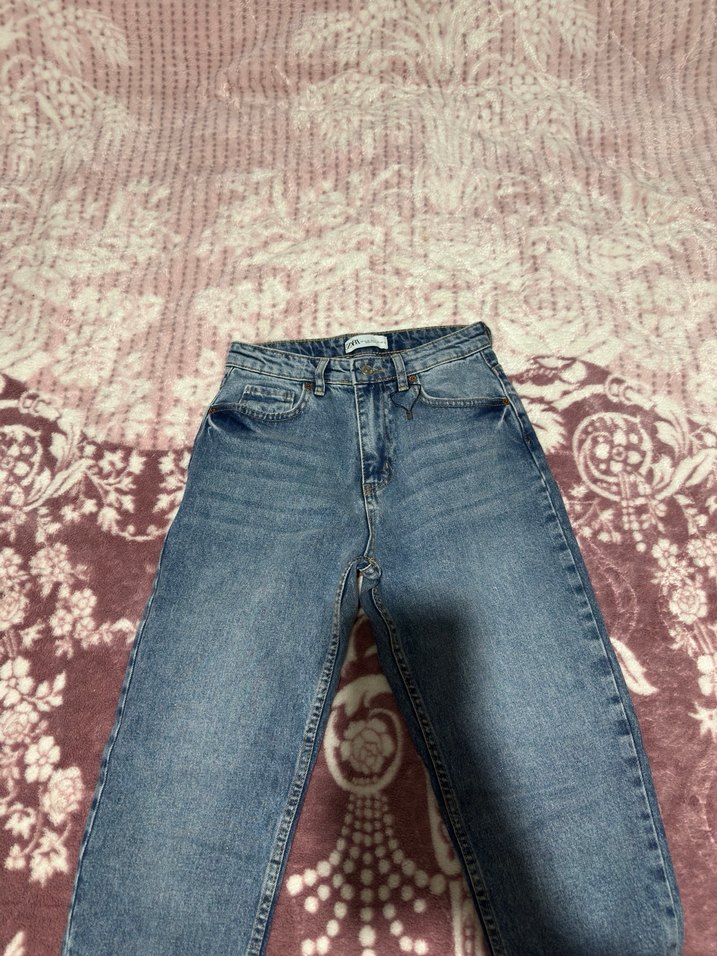 Mavi Bol Kesim Kadın Denim Pantolon - Görsel 3