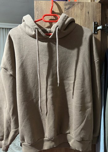 Kapüşonlu Kahverengi Oversize Sweatshirt - Görsel 2