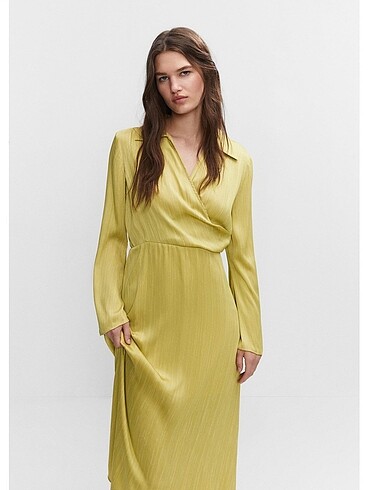 Mango saten elbise