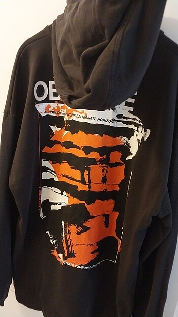 xl Beden gri Renk Arkası baskılı harika hoodie