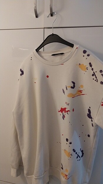 xl Beden beyaz Renk Harika detaylı sweatshirt