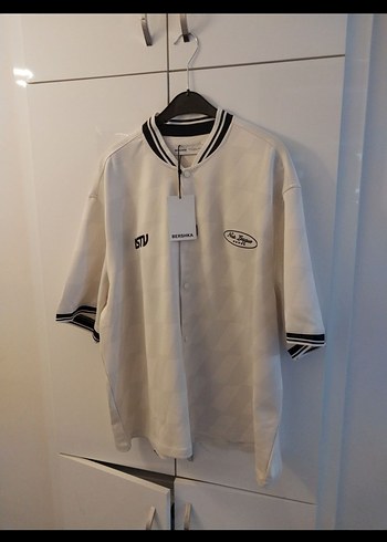 Düğmeli Beyaz Erkek Spor Tişörtü - Görsel 4