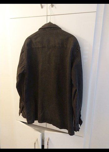 Siyah Düğmeli Oversize Erkek Kot Ceket - Görsel 5