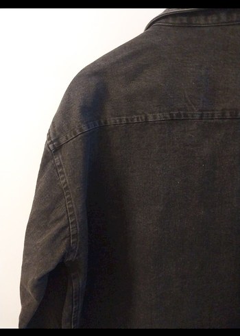 Siyah Düğmeli Oversize Erkek Kot Ceket - Görsel 7