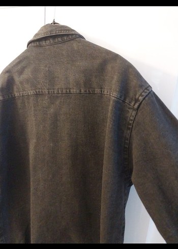 Siyah Düğmeli Oversize Erkek Kot Ceket - Görsel 6