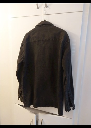 Siyah Düğmeli Oversize Erkek Kot Ceket - Görsel 8