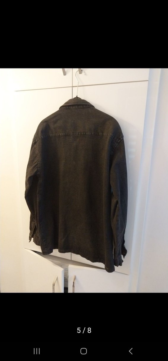 Siyah Düğmeli Oversize Erkek Kot Ceket - Görsel 5