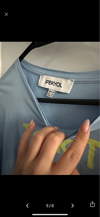 İpekyol baskılı oversize tshirt - Görsel 5